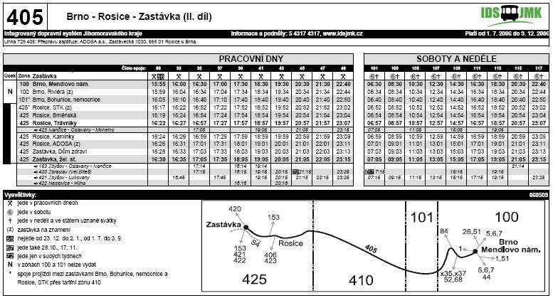 405 - Brno - Rosice - sobota, neděle