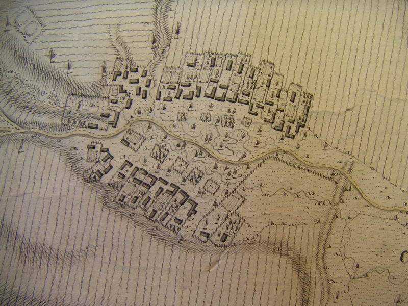 Mapa z roku 1760, kde už velký rybník není: