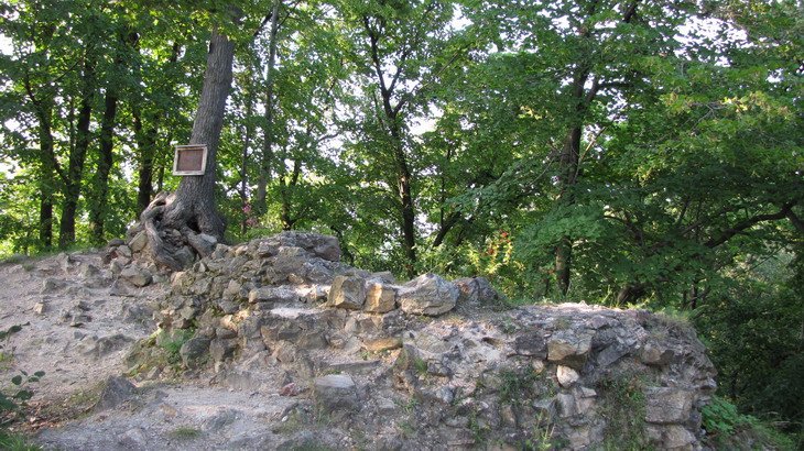 Nyní se nacházíme na vrcholku zříceniny. Je zde sice méně zachovaného zdiva než na Kraví Hoře, ale zato nás potěší hezký výhled.