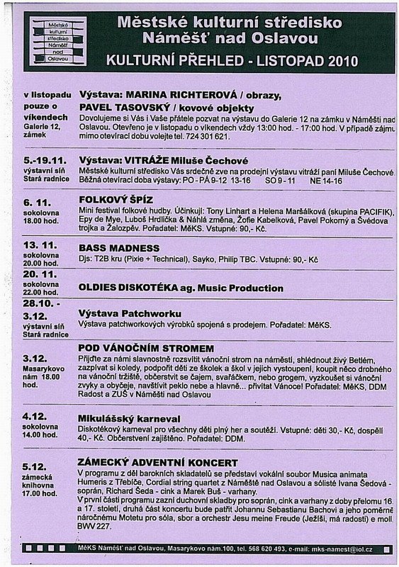 Akce MěKS Náměšť n.O. - listopad 2010 