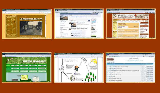 Vlastní stránky se začaly rozrůstat i o doplňkové aplikace jakými jsou Digitální muzeum obce e-Muzeum, Elektronický rádce e-Rádce, Environmentální informační systém ENVIRO Senorady a další drobné elektronické služby: