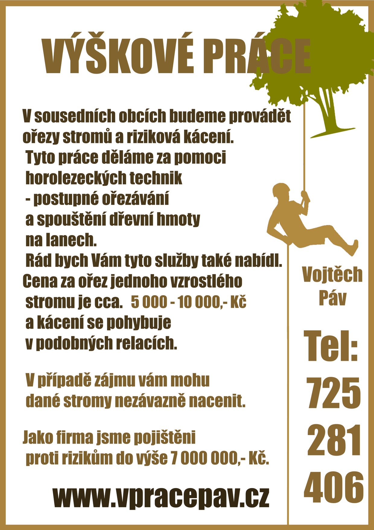Výškové práce - nabídka